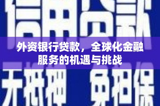 临朐外资银行贷款，全球化金融服务的机遇与挑战