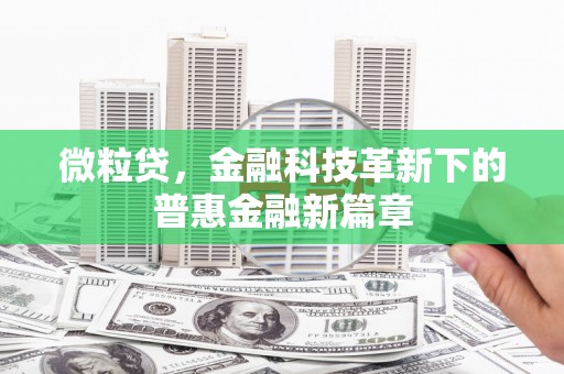 临朐微粒贷，金融科技革新下的普惠金融新篇章