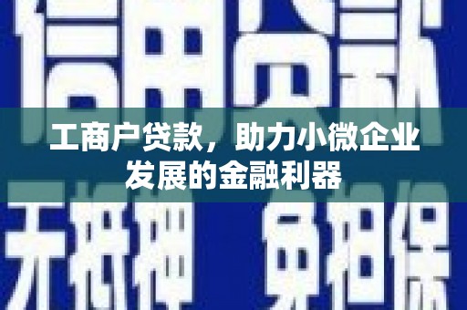 临朐工商户贷款，助力小微企业发展的金融利器