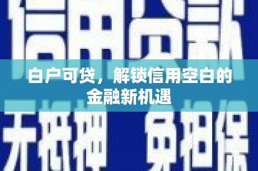 临朐白户可贷，解锁信用空白的金融新机遇